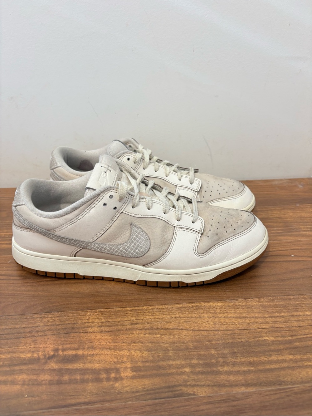 Nike Dunk Retro Low in Pearl, Light Gray, Cream and Gum Mens